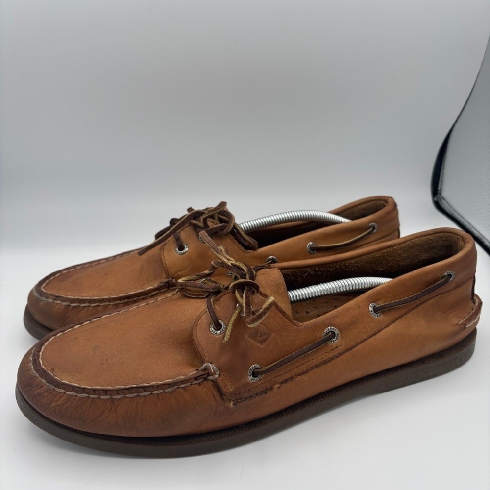 Sperry Top-Sider Boat Shoes Mens Sz 13 Brown Leather Authentic Original